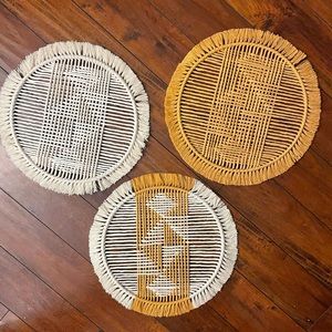 Round macrame wall decor, set of 3